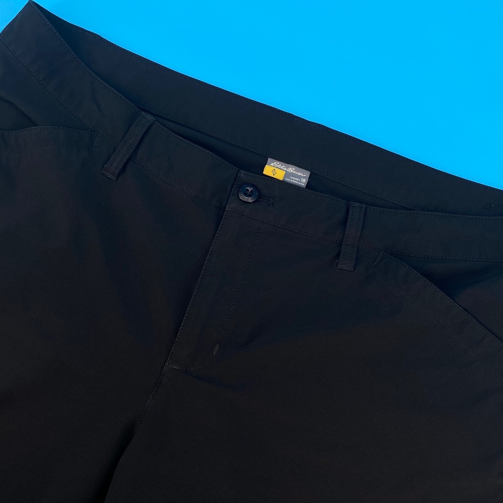 Eddie Bauer First Ascent Women 18 Black Guide Travex Capri Hiking Pants Stretch